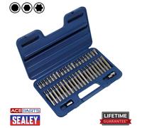Sealey AK219 TRX-Star Torx Hex Allen Head Spline - 42pc Bit Set 3/8 1/2 Drive
