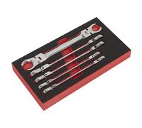 Sealey AK2652 Flexi-Head Flare Nut Spanner Set 5 Piece