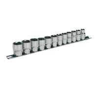 Sealey Socket Set AK2693 12pc 3/8" Drive Hexagon (6pt) WallDrive Metric
