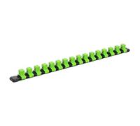 Sealey AK27054HV Socket Retaining Rail With 16 Clips 1/2inSq Drive - Hi-Vis Green