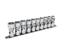 Sealey AK2710 Universal Joint Socket Set 10Pc 3/8inSq Drive 6Pt Walldrive® Metric