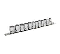 Sealey AK2741 12 Sockets on Rail - 6pt 3/8" Drive - Metric 8mm - 19mm Lock-On™ ** Sealey_AK2741 **