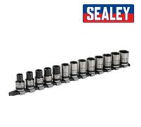 Sealey Socket Set AK2742B 13pc 1/2" Sq Drive Lock-On™ Black Series