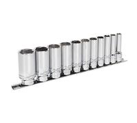 Sealey AK2743 Socket Set 11Pc 3/8inSq Drive Deep Lock-On™ 6Pt Imperial