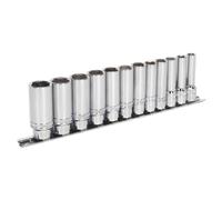 Sealey AK2744 Premier Deep Lock-On™ Socket Set 3/8"Sq Drive 12pc