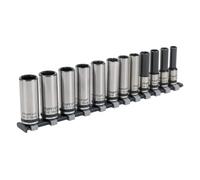 Sealey AK2744B Socket Set 12Pc 3/8inSq Drive Deep Lock-On™ 6Pt Metric - Black Series