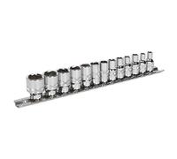 Socket Set 13pc 1/4"Sq Drive Lock-On? 6pt Metric