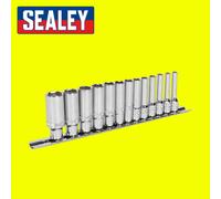 Sealey AK2747 Socket Set 13Pc 1/4inSq Drive Deep Lock-On™ 6Pt Metric