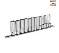 Sealey AK2747 Deep Sockets with Lock-On™ technology 1/4" Dr 4mm - 14mm on Rail