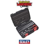 Sealey Socket Set Lock-On AK27480 - 1/4" Sq Drive - 32pc - 6-Point Metric