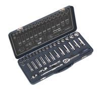 Sealey Ak27481 Premier Lock-On Socket Set 3/8"sq Drive 34Pc