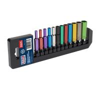 Sealey AK282D Premier Deep Multi-Coloured Socket Set 1/4"Sq Drive 12pc