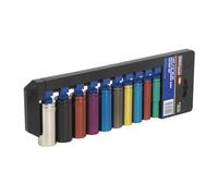 Sealey Deep Socket Set Premier Multi Coloured 3/8" Sq Drive 10pc AK285D