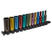 Sealey AK2872D 13pc 1/4"Sq Drive Deep Multi-Coloured Socket Set