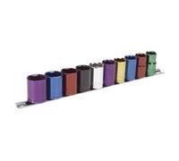 Sealey AK288 Multi-colour Socket Set 10Pc 1/2"sq Dr 6Pt Walldrive Metric, Multi
