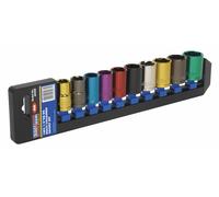 Sealey AK288 Multi-Coloured Socket Set 10Pc 1/2inSq Drive Walldrive® Metric