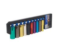 Sealey AK288D Multi-colour Socket Set 10Pc 1/2"sq Dr 6Pt Deep Walldrive Mm, Multi