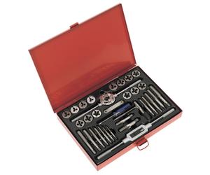 SEALEY AK3033 Tap & Die 33 Piece Split Dies, Metric, UNF, BSP Set & Thread Gauge