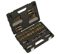 Sealey Ak3046 Premier Metric & Imperial Titanium Coated Hexagonal Tap & Die Set 46Pc