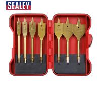 Sealey AK3707FW Flat Wood Drill Bit Set 7Pc 1/4inHex Shank