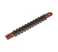 Sealey Ak3812 Socket Retaining Rail with 12 Clips 3/8Sq Drive