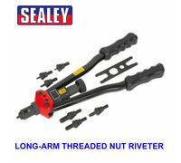 Sealey AK3985 Long Arm Threaded Nut/Rivnut Riveter/Riveting Insert Kit M3-M12