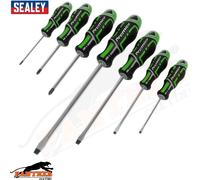 Sealey AK4321HV Premier 7 piece GripMAX® Screwdriver Set - Hi-Vis Green