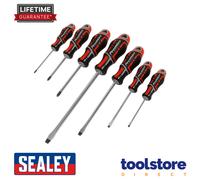 Sealey AK4325 Screwdriver Set 7pc GripMAX Red Magnetised Tips