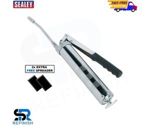 Sealey AK44 3-Way Fill Heavy-Duty Side Lever Grease Gun + 2x Spreaders