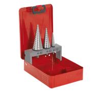 Sealey AK4733 Double Flute HSS M2 Step Drill Bit Set 3pc