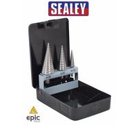 SEALEY AK4733 HSS 3 Pc Metal Step/Cone Drill Bit Hole Cutter Set 4mm-30mm + Case