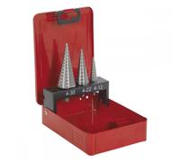 Sealey AK4733 3pc Double Flute HSS M2 Step Drill Bit Set