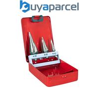 Sealey AK4743 Spiral Flute HSS M2 Step Drill Bit Set 3pc