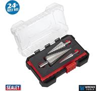 Sealey AK4746 Straight Flute HSS 4341 Step Drill Bit Set 3pc
