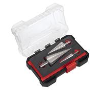 Sealey AK4746 Straight Flute HSS 4341 Step Drill Bit Set 3pc