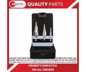 Sealey AK4749 3pc Spiral Flute HSS 4341 Step Drill Bit Set