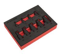 Sealey AK5525 Low Profile Impact Hex Socket Bit Set 1/4in & 3/8in Sq Drive 9Pc - Metric