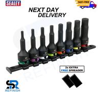 Sealey Hex Impact Socket Bit Set AK56001 - 8pc 1/2" Sq Drive