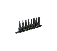 Sealey AK56001 8 Piece 1/2" Square Drive Hex Impact Socket Bit Se