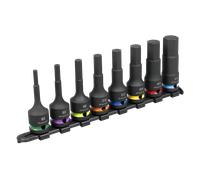 Sealey AK56001 Premier Hex Impact Socket Bit Set 1/2"Sq Drive 8pc