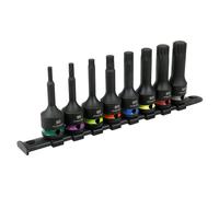 Sealey AK56004 Premier Spline Impact Socket Bit Set 1/2"Sq Drive 8pc