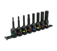 Sealey Premier Spline Impact Socket Bit Set 8pc 1/2"Sq Drive