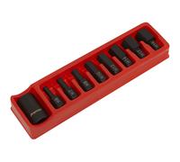 Sealey AK5609 Impact Hex Bit & Holder Set 9Pc 1/2inSq Drive