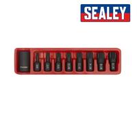 Sealey AK5611 9pc Impact Grade SPLINE BIT SET S2 Steel - M6 - M18 - 12 point