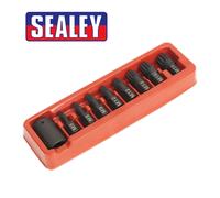 Sealey Impact Spline Bit and Holder Set AK5611 9pc 1/2" Drive
