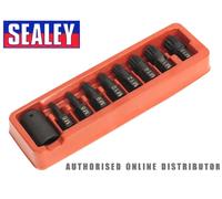 Sealey Impact Spline Bit and Holder Set AK5611 9pc 1/2" Drive