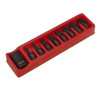 Sealey Impact Spline Bit and Holder Set AK5611 9pc 1/2" Drive