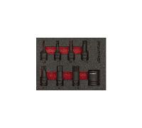 Sealey AK5622 Impact Spline Socket Bit Set 8pc 3/8"Sq Dr