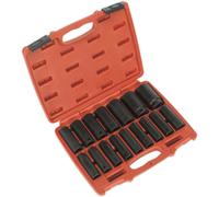 Impact Socket Set 16pc 1/2"Sq Drive Deep Metric