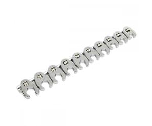 Sealey AK598 Crowfts Foot Spanner Set 10Pc 3/8inSq Drive - Metric